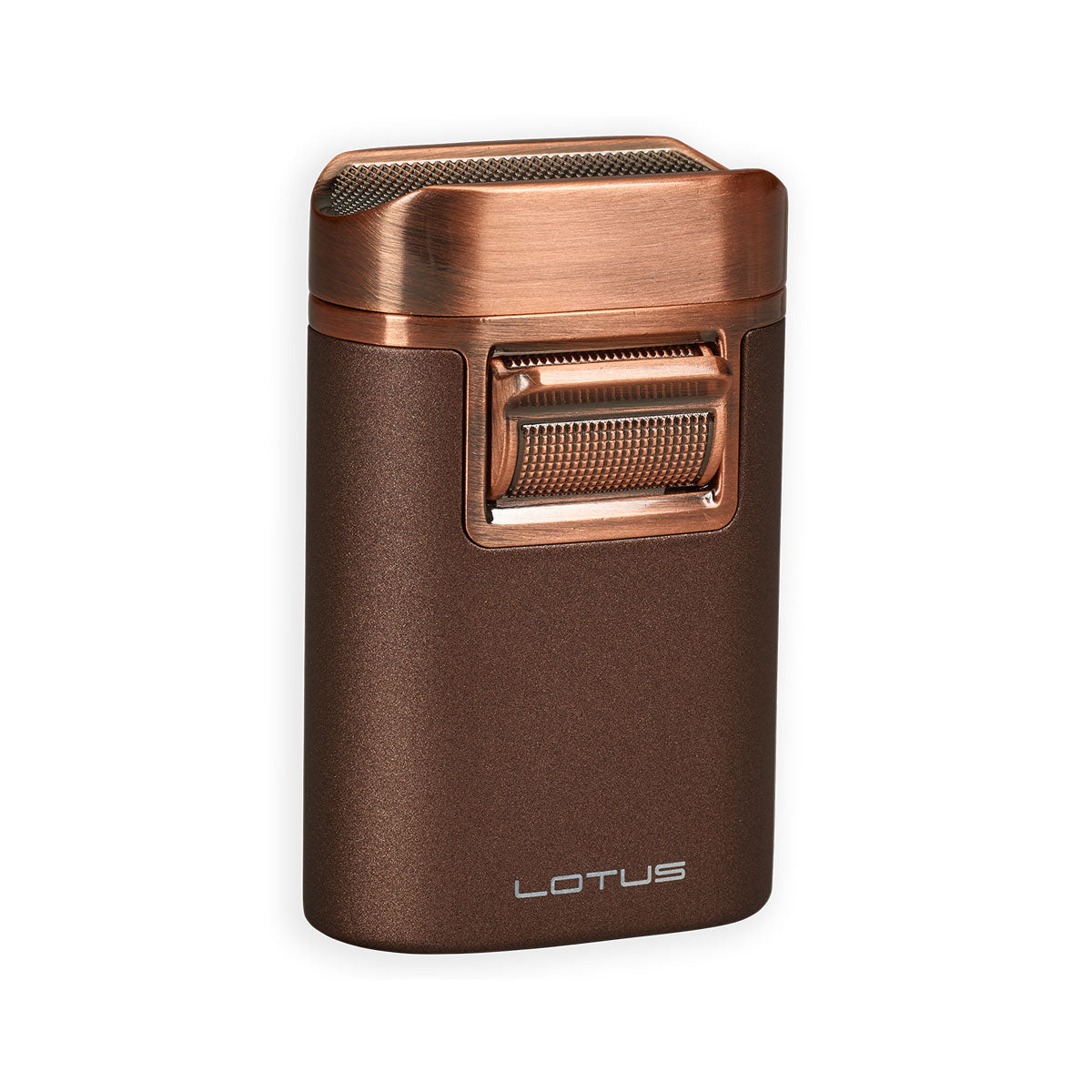 Encendedor para puros y habanos con posapuros Soplete Lotus Brawn Brown Crackle & Copper